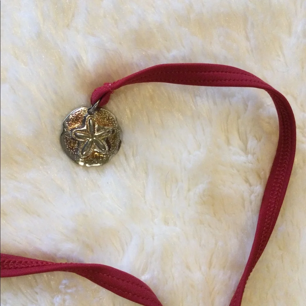 💎2xHP!💎GAP Body | RARE Burgundy String Bikini Top With Charms - Picture 4 of 11